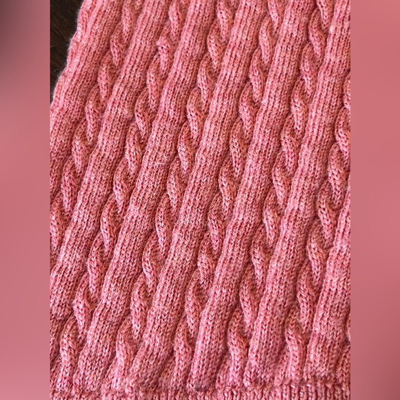 Castle of Ireland Lambswool Sweater Women’s Size M / 40 Pullover Cable Knit Pink - Picture 6 of 9